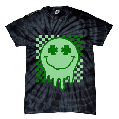 Retro Groovy Smile Face St Patricks Day Hippie Tie-Dye T-Shirt