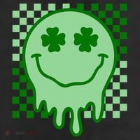 Retro Groovy Smile Face St Patricks Day Hippie Trucker Hat