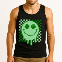 Retro Groovy Smile Face St Patricks Day Hippie Tank Top
