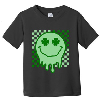 Retro Groovy Smile Face St Patricks Day Hippie Toddler T-Shirt