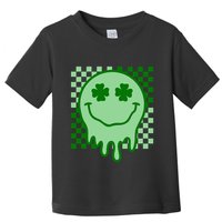 Retro Groovy Smile Face St Patricks Day Hippie Toddler T-Shirt