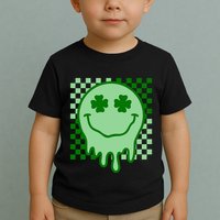 Retro Groovy Smile Face St Patricks Day Hippie Toddler T-Shirt