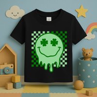 Retro Groovy Smile Face St Patricks Day Hippie Toddler T-Shirt