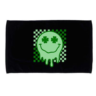 Retro Groovy Smile Face St Patricks Day Hippie Microfiber Hand Towel