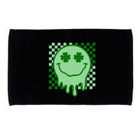 Retro Groovy Smile Face St Patricks Day Hippie Microfiber Hand Towel