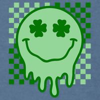 Retro Groovy Smile Face St Patricks Day Hippie Garment-Dyed Sweatshirt