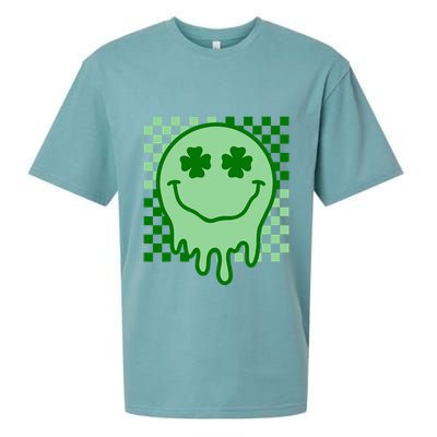Retro Groovy Smile Face St Patricks Day Hippie Sueded Cloud Jersey T-Shirt