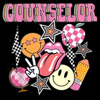 Retro Groovy School Counselor Appreciation Back To School Cooling Performance Crew T-Shirt
