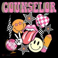 Retro Groovy School Counselor Appreciation Back To School Tall T-Shirt