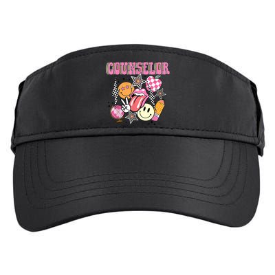 Retro Groovy School Counselor Appreciation Back To School Adult Drive Performance Visor