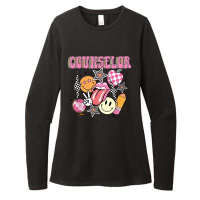 Retro Groovy School Counselor Appreciation Back To School Womens CVC Long Sleeve Shirt