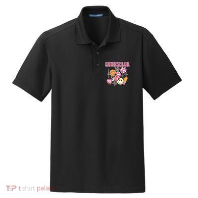 Retro Groovy School Counselor Appreciation Back To School Dry Zone Grid Polo