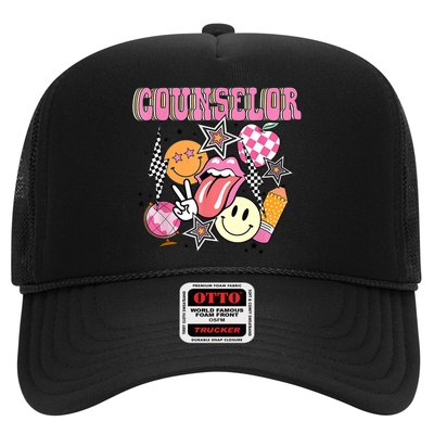 Retro Groovy School Counselor Appreciation Back To School Trucker Hat