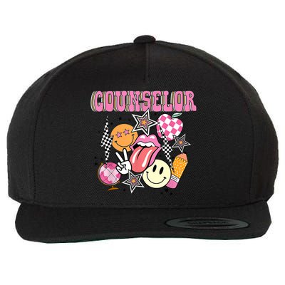 Retro Groovy School Counselor Appreciation Back To School Wool Snapback Cap