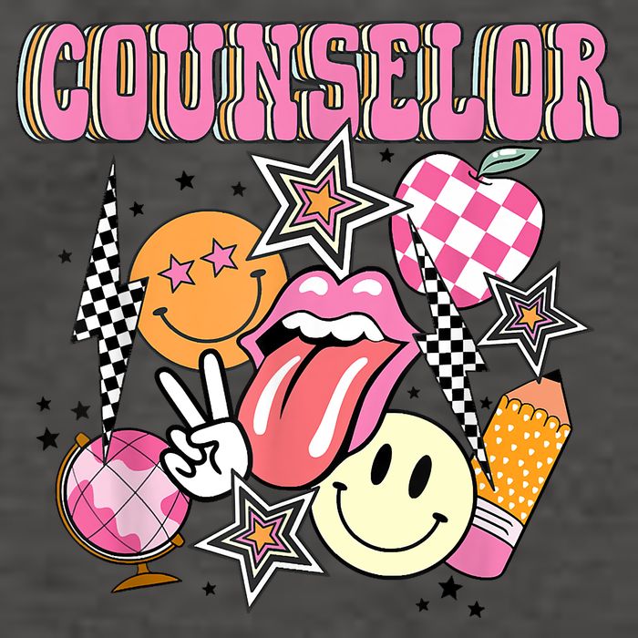 Retro Groovy School Counselor Appreciation Back To School Vector Backpack