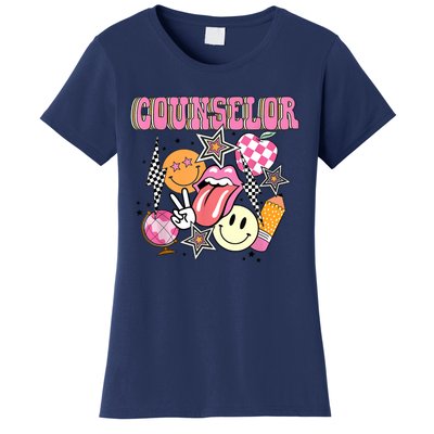 Retro Groovy School Counselor Appreciation Back To School Women's T-Shirt