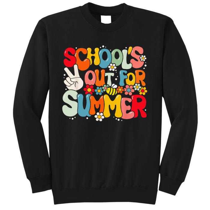 Retro Groovy School's Out For Summer Graduation Teacher Sweatshirt