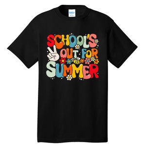 Retro Groovy School's Out For Summer Graduation Teacher Tall T-Shirt