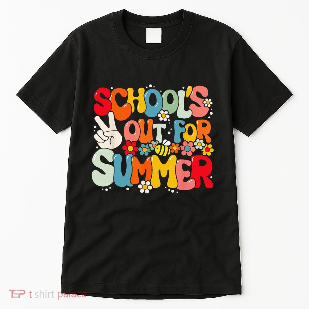 Retro Groovy School's Out For Summer Graduation Teacher Tall T-Shirt