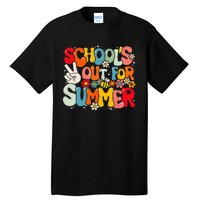 Retro Groovy School's Out For Summer Graduation Teacher Tall T-Shirt