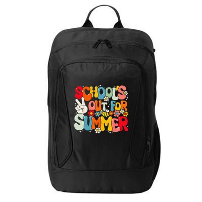 Retro Groovy School's Out For Summer Graduation Teacher City Backpack