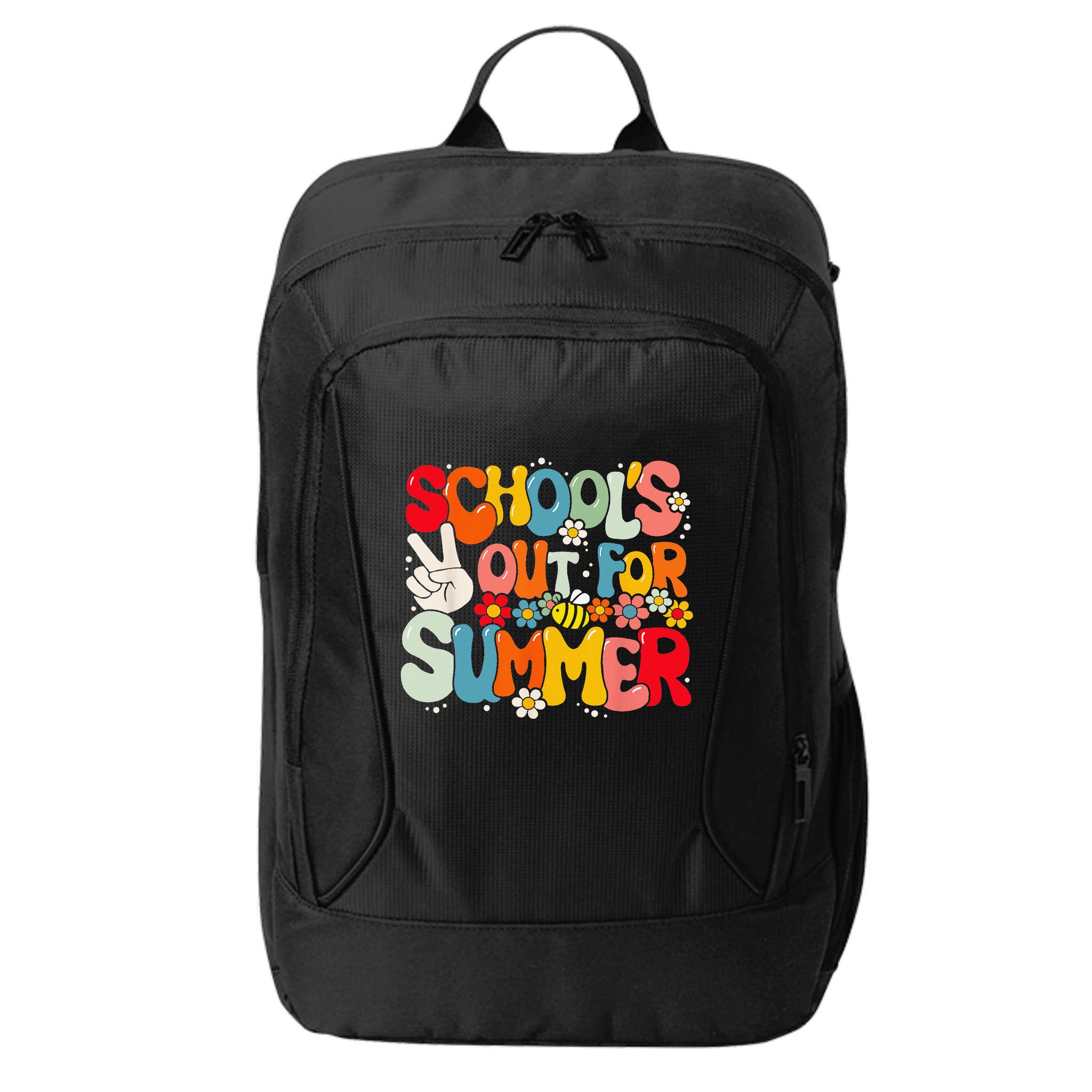 Retro Groovy School's Out For Summer Graduation Teacher City Backpack