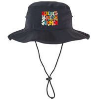 Retro Groovy School's Out For Summer Graduation Teacher Bucket Hat