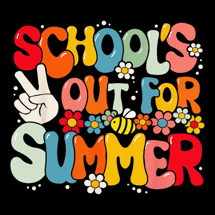 Retro Groovy School's Out For Summer Graduation Teacher Bucket Hat