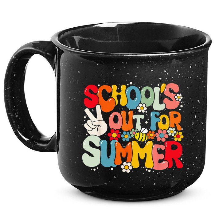 Retro Groovy School's Out For Summer Graduation Teacher 15oz Campfire Ceramic Mug