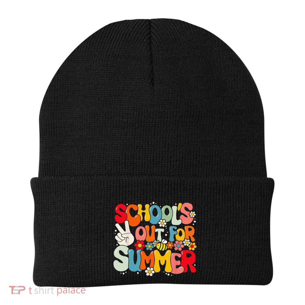 Retro Groovy School's Out For Summer Graduation Teacher Beanie