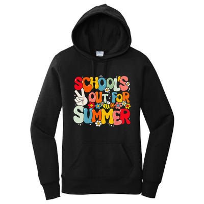 Retro Groovy School's Out For Summer Graduation Teacher Women's Pullover Hoodie