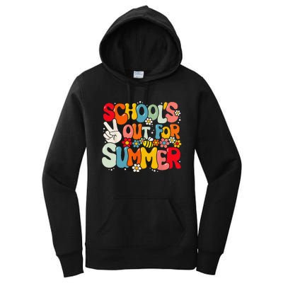 Retro Groovy School's Out For Summer Graduation Teacher Women's Pullover Hoodie