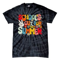 Retro Groovy School's Out For Summer Graduation Teacher Tie-Dye T-Shirt