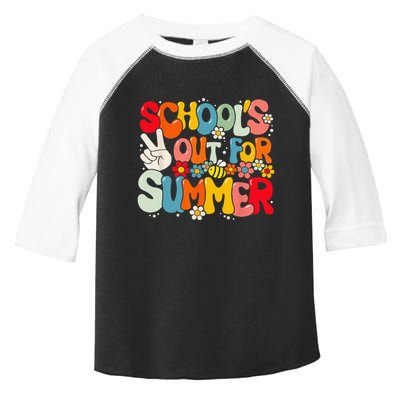 Retro Groovy School's Out For Summer Graduation Teacher Toddler Fine Jersey T-Shirt