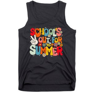 Retro Groovy School's Out For Summer Graduation Teacher Tank Top