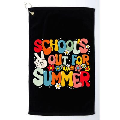 Retro Groovy School's Out For Summer Graduation Teacher Golf Towel