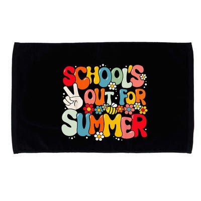 Retro Groovy School's Out For Summer Graduation Teacher Microfiber Hand Towel