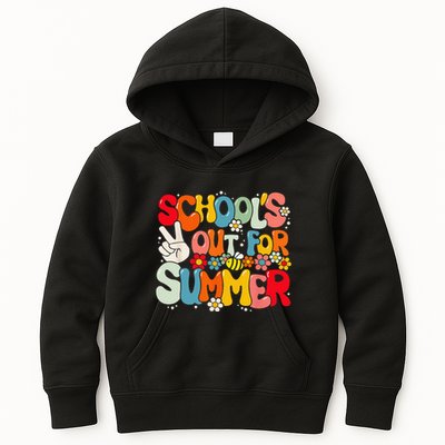 Retro Groovy School's Out For Summer Graduation Teacher Kids Hoodie