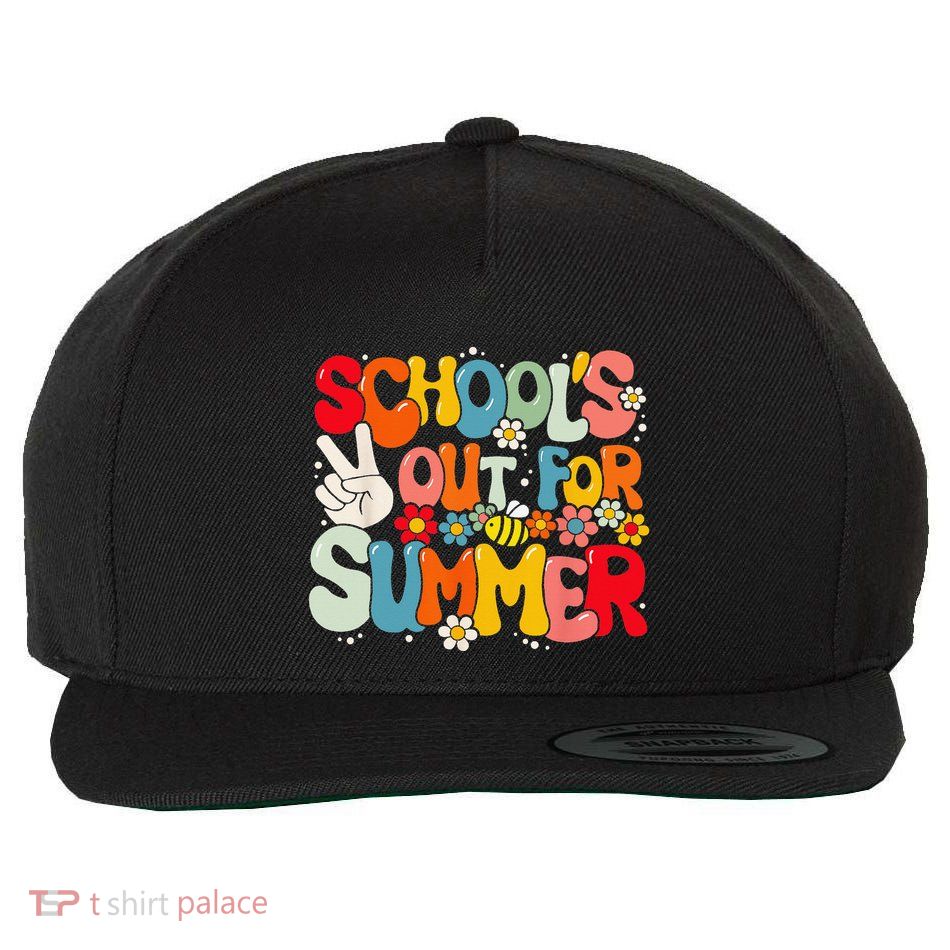 Retro Groovy School's Out For Summer Graduation Teacher Wool Snapback Cap