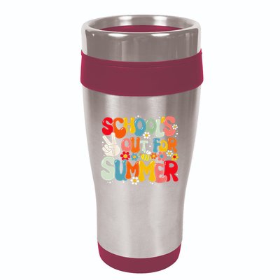 Retro Groovy School's Out For Summer Graduation Teacher 16oz Travel Tumbler