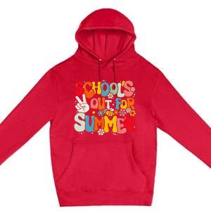 Retro Groovy School's Out For Summer Graduation Teacher Premium Pullover Hoodie