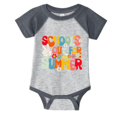 Retro Groovy School's Out For Summer Graduation Teacher Infant Baby Jersey Bodysuit