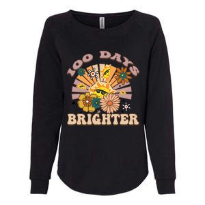 Retro Groovy Sunshine 100 Days Brighter Meaningful Gift Womens California Wash Sweatshirt