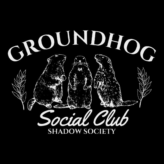 Retro Groundhog Social Club Shadow Society Groundhog Day Drawstring Bag