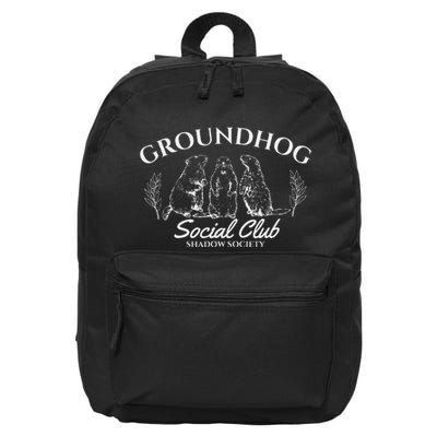 Retro Groundhog Social Club Shadow Society Groundhog Day 16 in Basic Backpack
