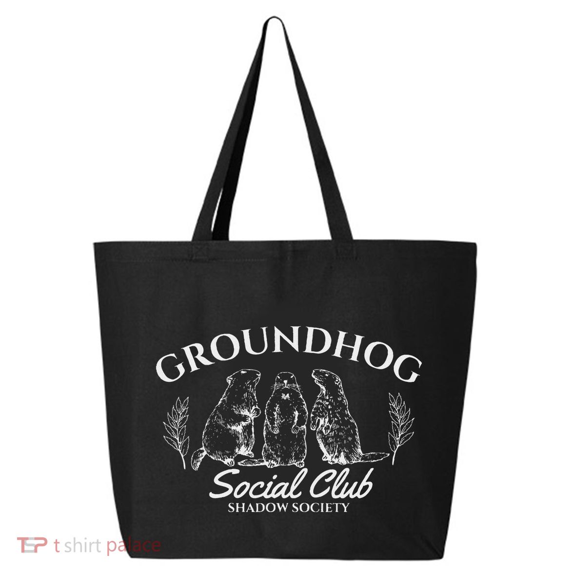 Retro Groundhog Social Club Shadow Society Groundhog Day 25L Jumbo Tote