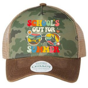 Retro Groovy School's Out For Summer Graduation Teacher Legacy Tie Dye Trucker Hat