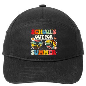 Retro Groovy School's Out For Summer Graduation Teacher 7-Panel Snapback Hat