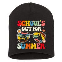 Retro Groovy School's Out For Summer Graduation Teacher Short Acrylic Beanie