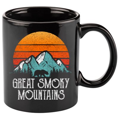 Retro Great Smoky Mountains National Park Bear Vintage Great Gift 11oz C Handle Ceramic Mug